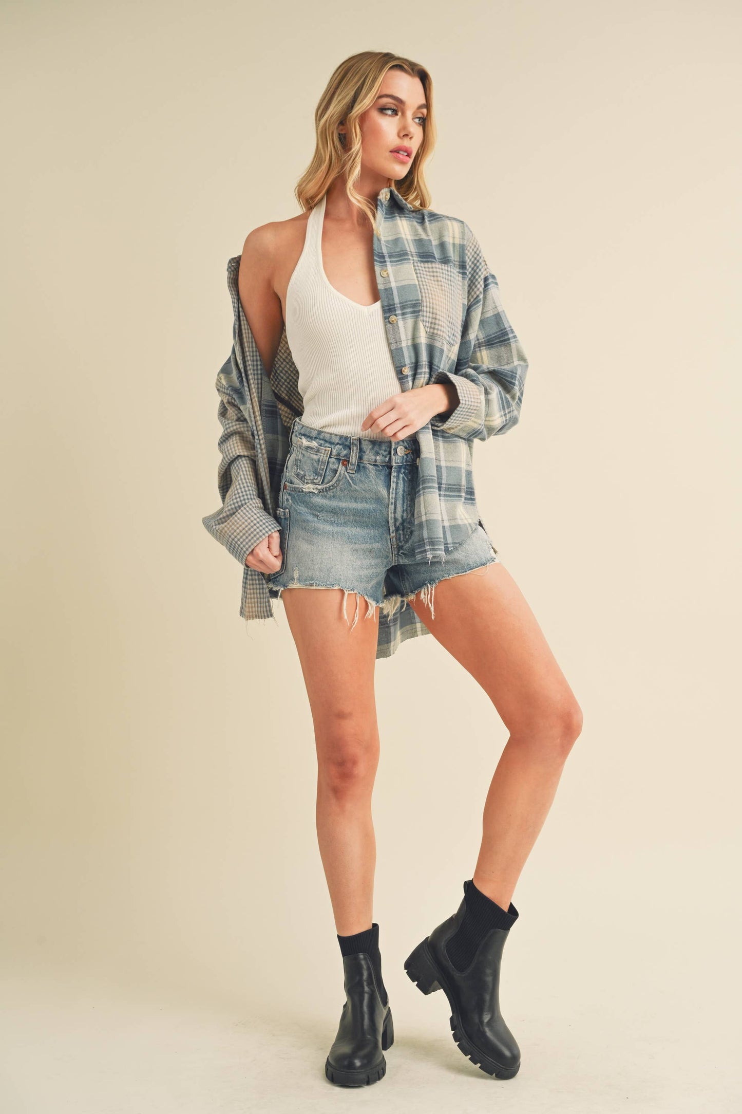 Kambrie Plaid Flannel Shirt | Olive