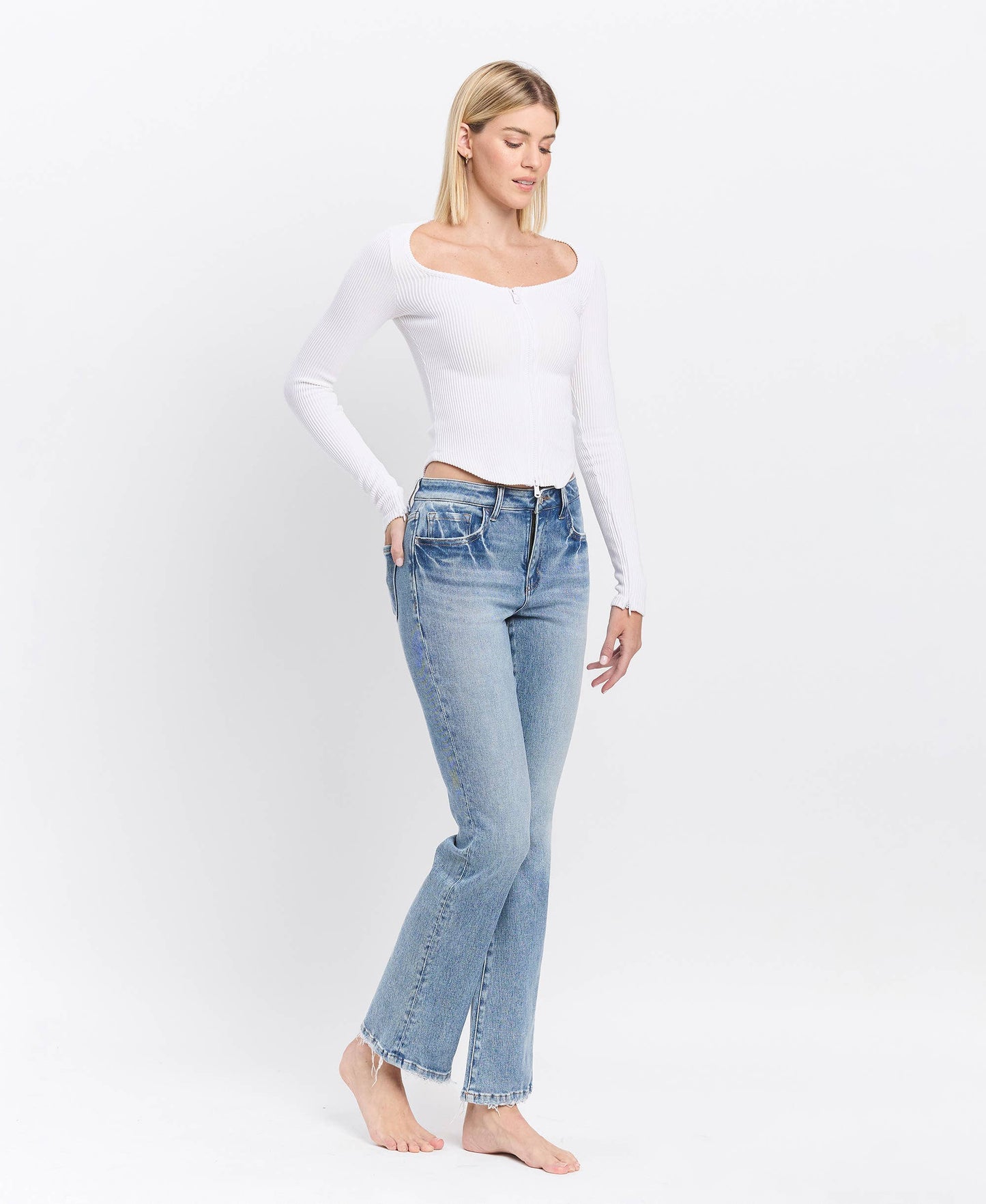 Vervet Glamour High Rise Bootcut Full Length Jeans