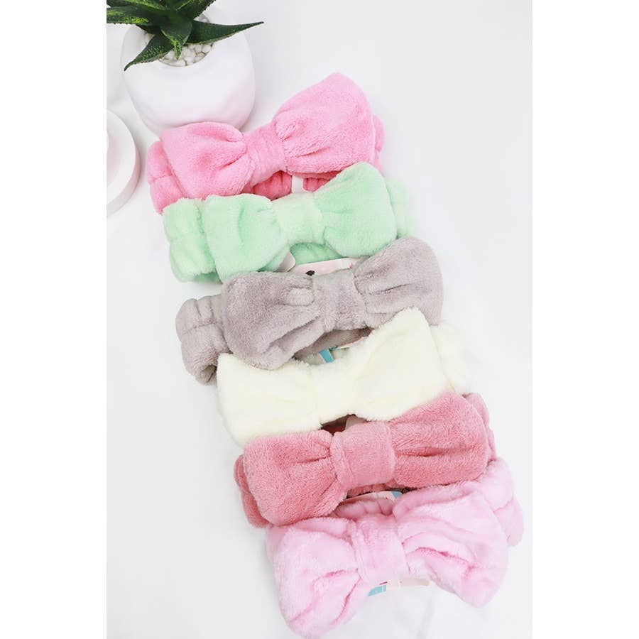Solid Beauty Spa Bow Headband: MIX COLOR, ONE