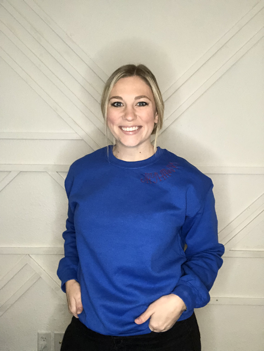 Embroidered Collegiate Crewneck - KU