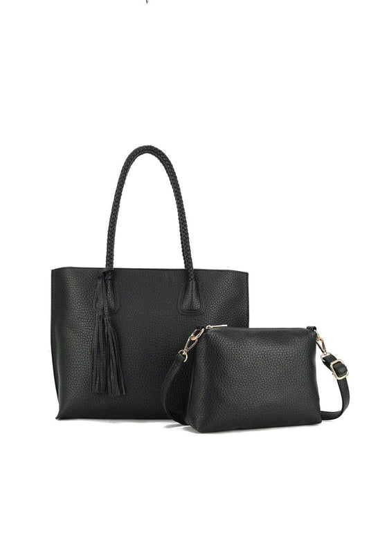2 in 1 Tote and Crossbody Bag Set | Black