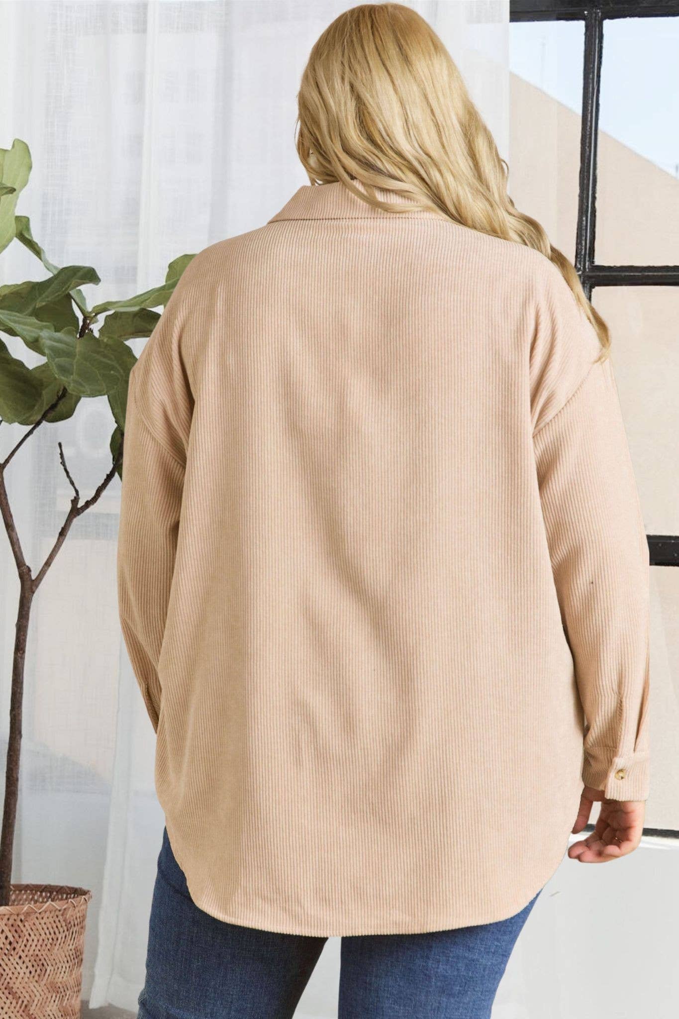 Oakley Plus Size Colorblock Shacket | Olive + White