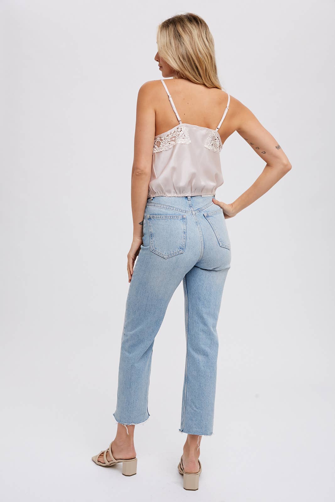 Sylvie Silky Lace Trim Camisole | Mushroom