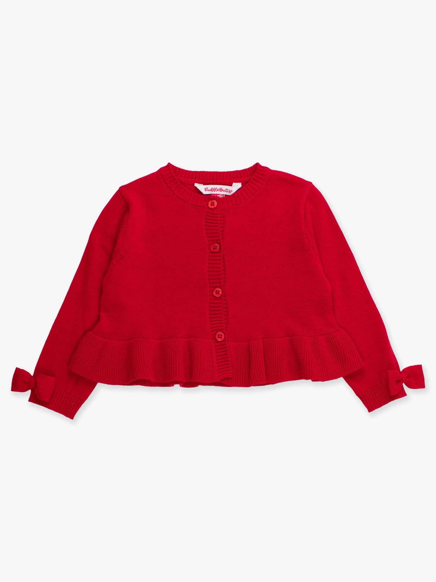Baby + Girls Peplum Cardigan | Red