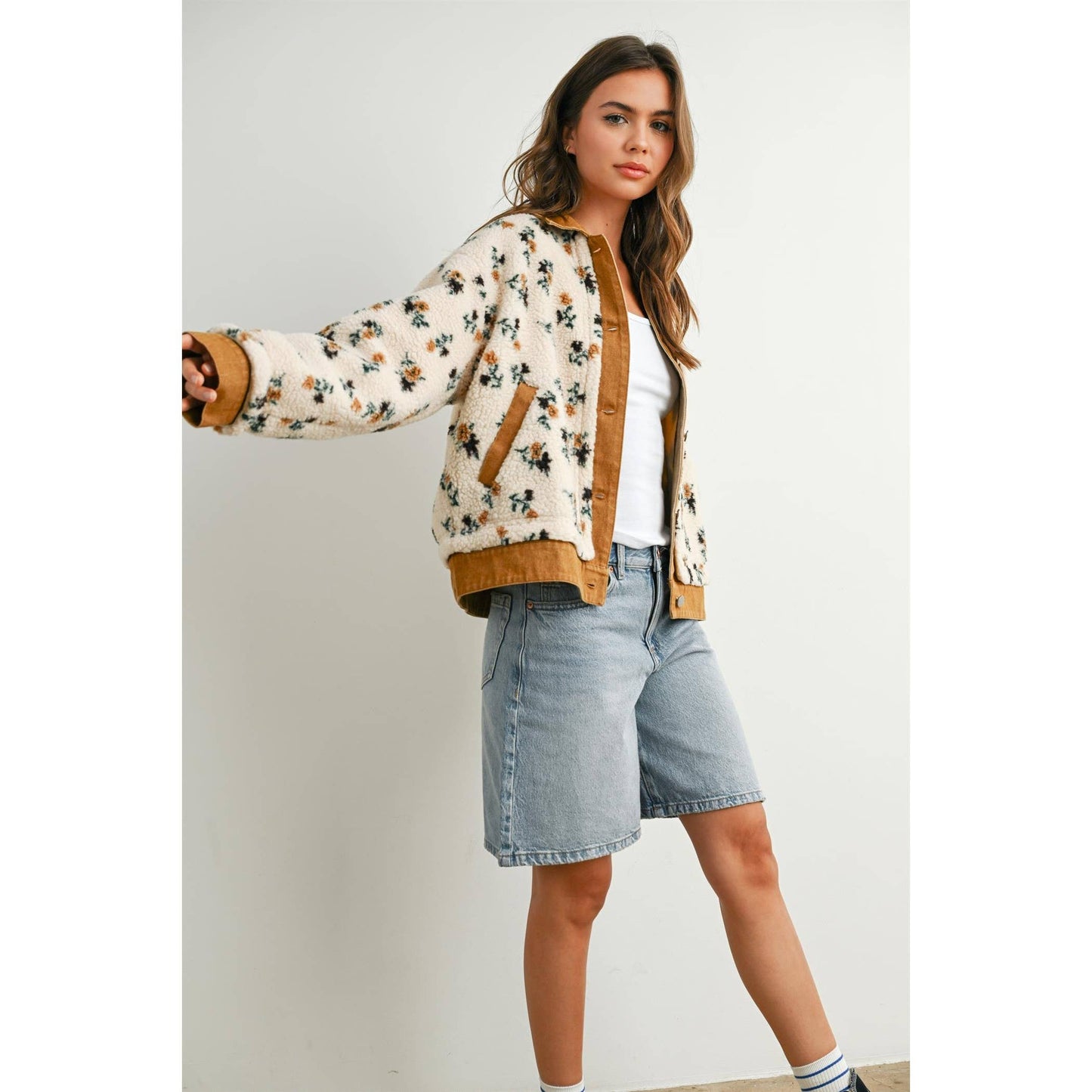 Fiona Floral Collared Button-Down Jacket