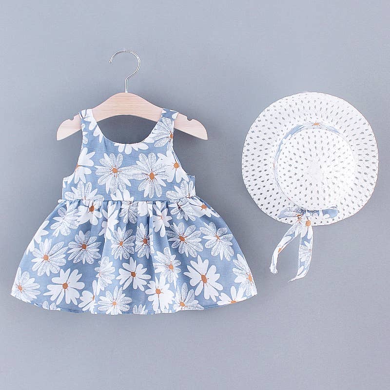 Daisy Floral Dress + Hat Set