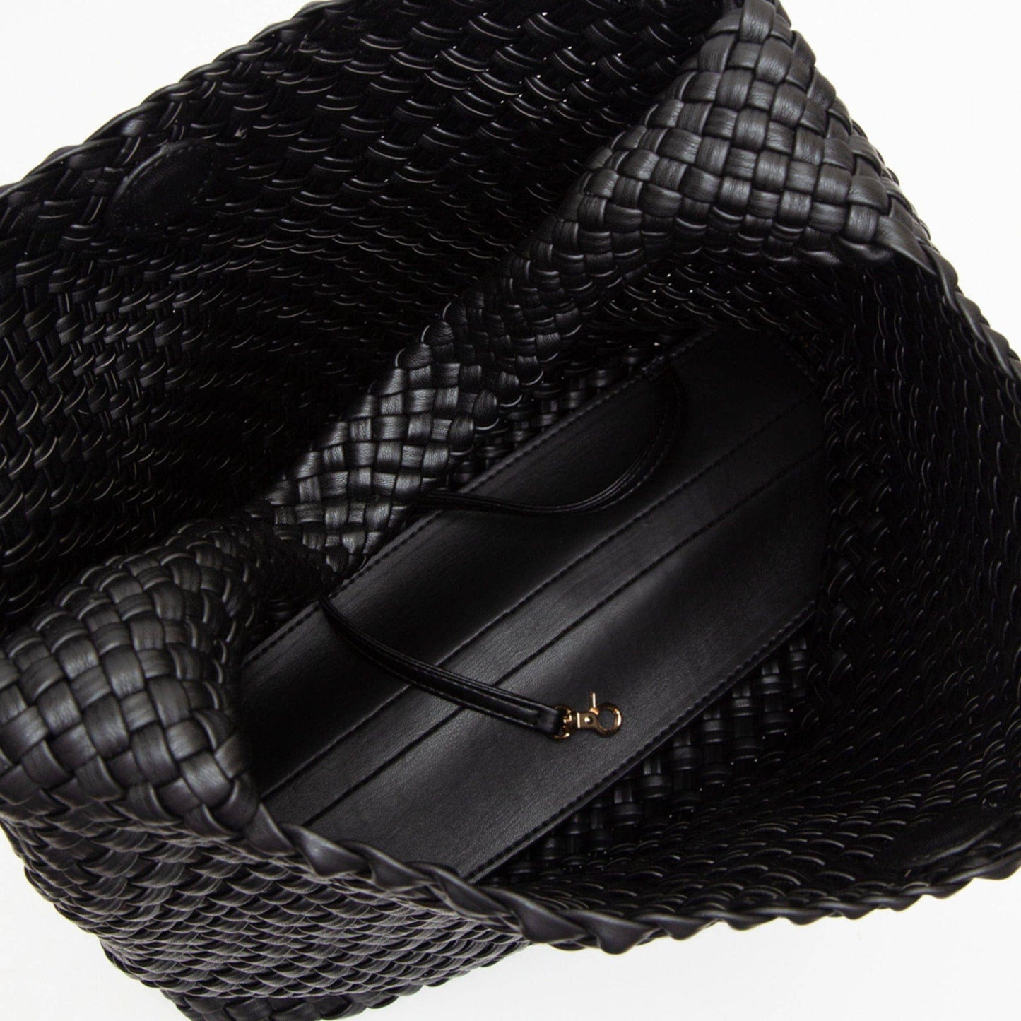 Tiara Woven Hobo Tote Bag With Pouch | Gray