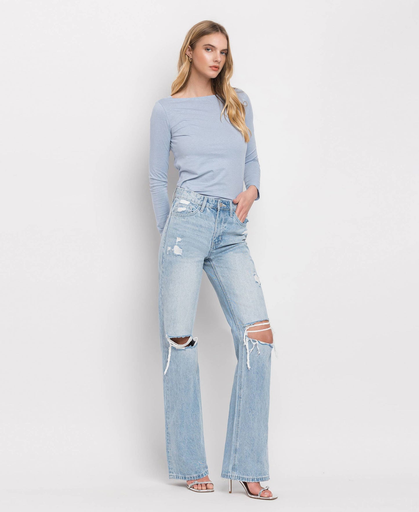 VERVET 90'S Vintage Super High Rise Flare Jeans