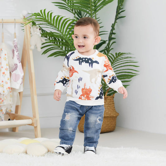 Sutton Unisex Baby Basic Ripped Denim Jeans