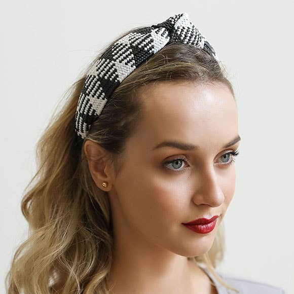 Bohemian Straw Rattan Knotted Headband | Natural