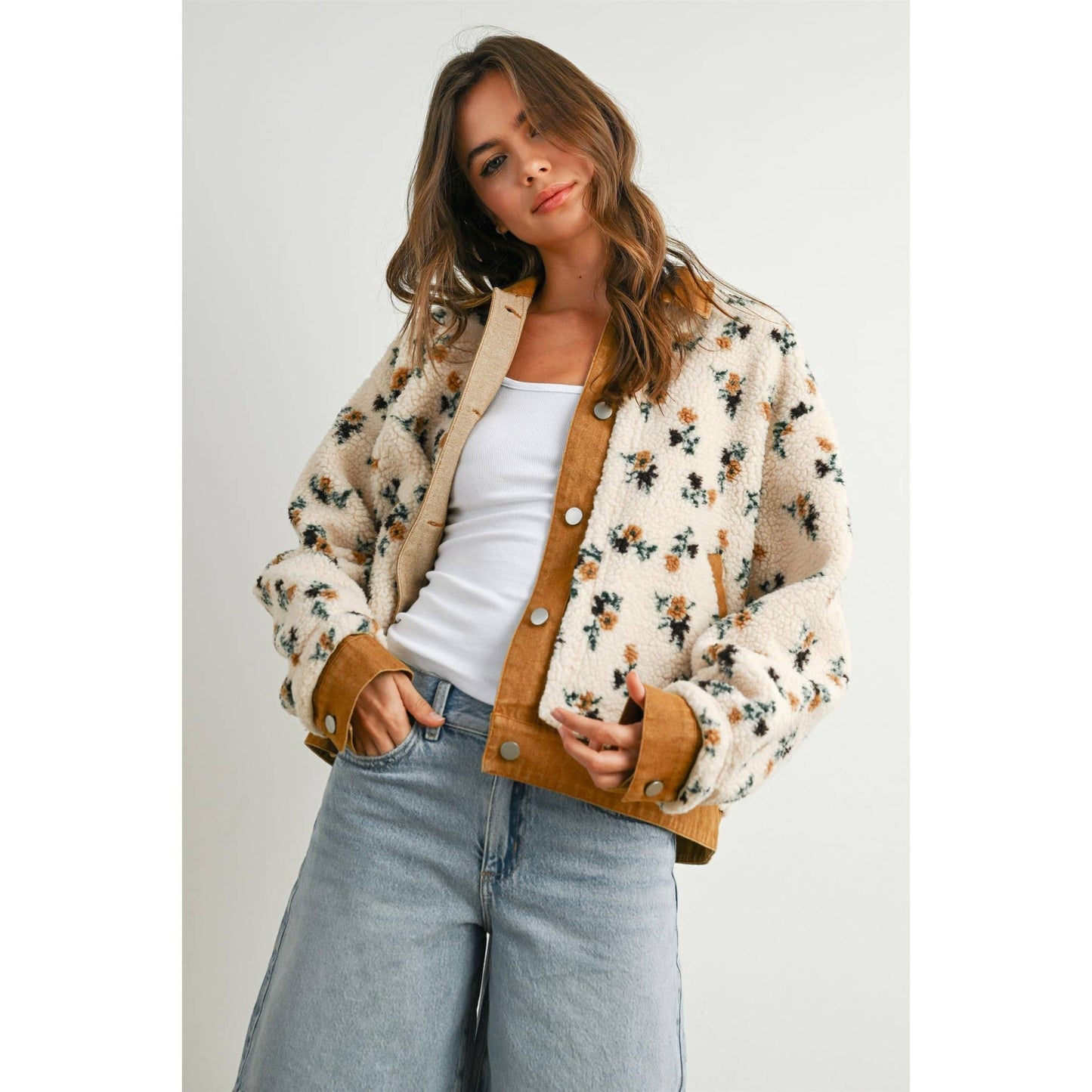 Fiona Floral Collared Button-Down Jacket