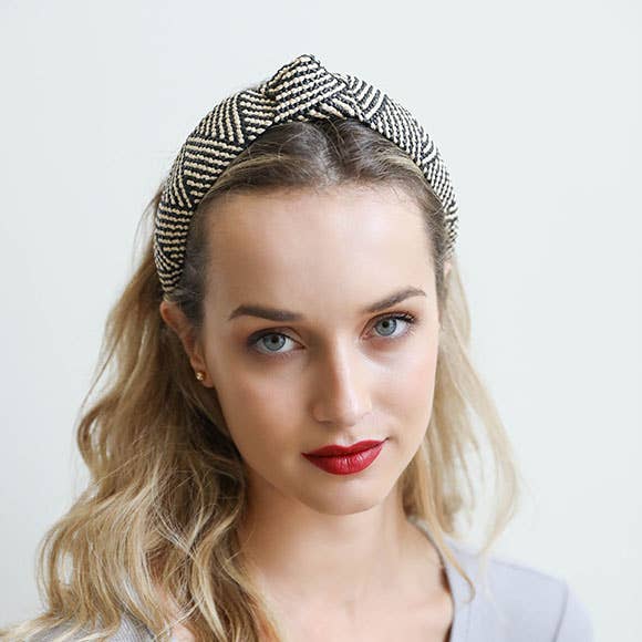 Bohemian Straw Rattan Knotted Headband | Natural