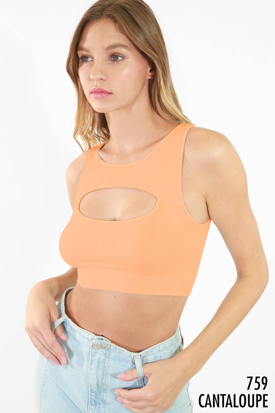 Ribbed Cutout Bra Top | Velvet Sage