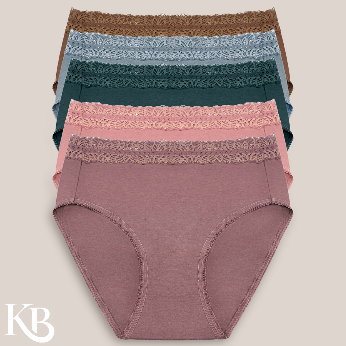 Kindred Bravely High-Waisted Postpartum Recovery Panties (5 Pack) | Dusty Hues