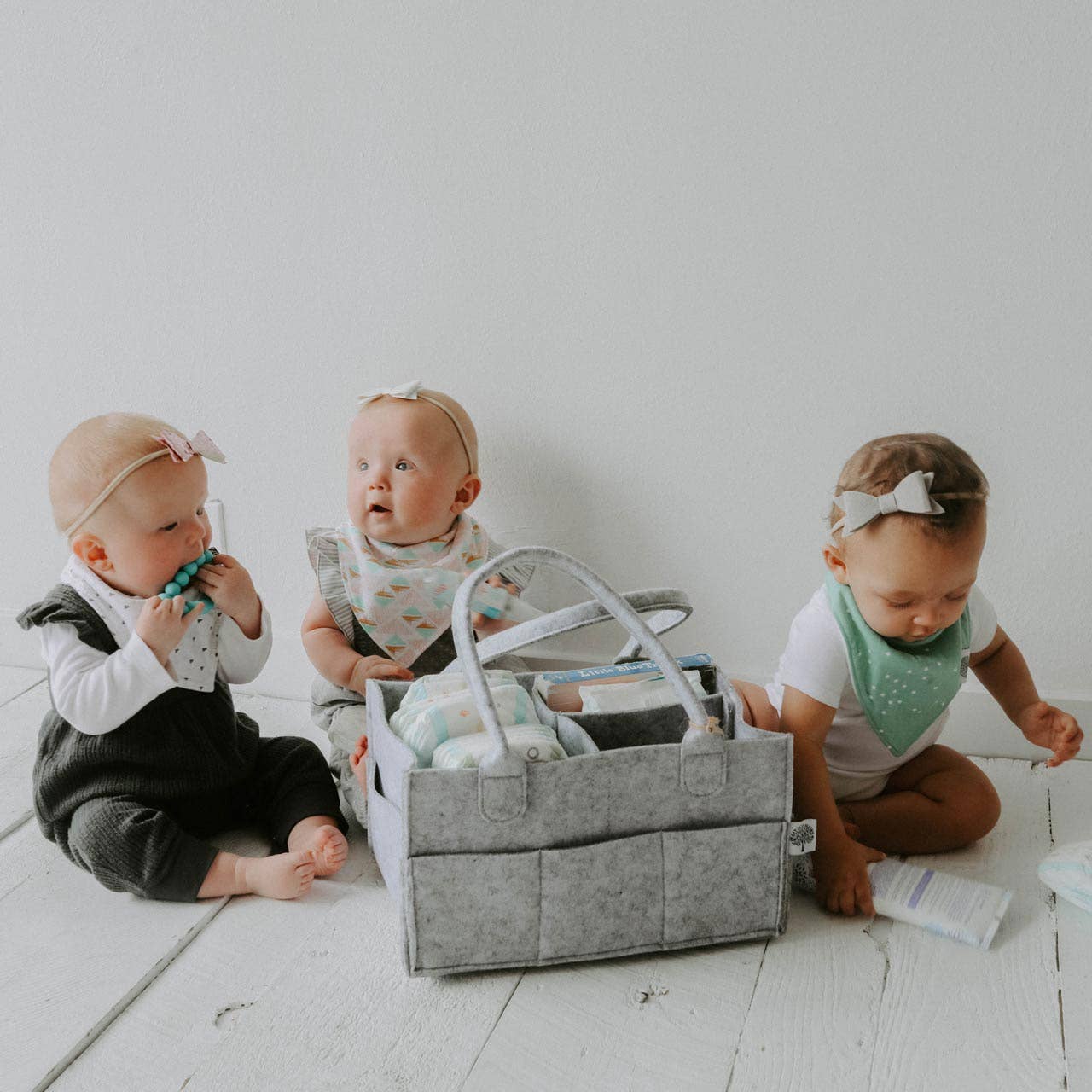 Diaper Caddy in Gray: Large (16 x 10 x 7")