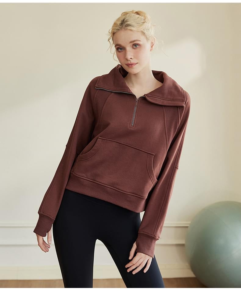 The Maeve Quarter Zip Pullover - Auburn