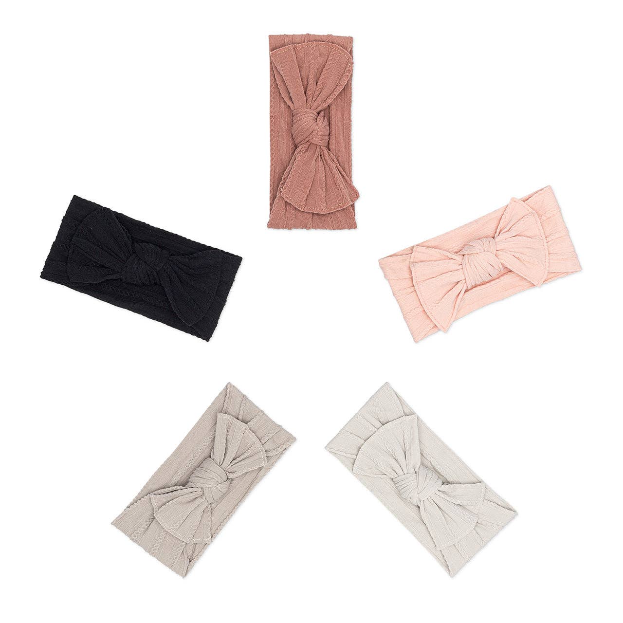 Cable Knit Knotted Headbands (5 Pack) | Rosewood Set