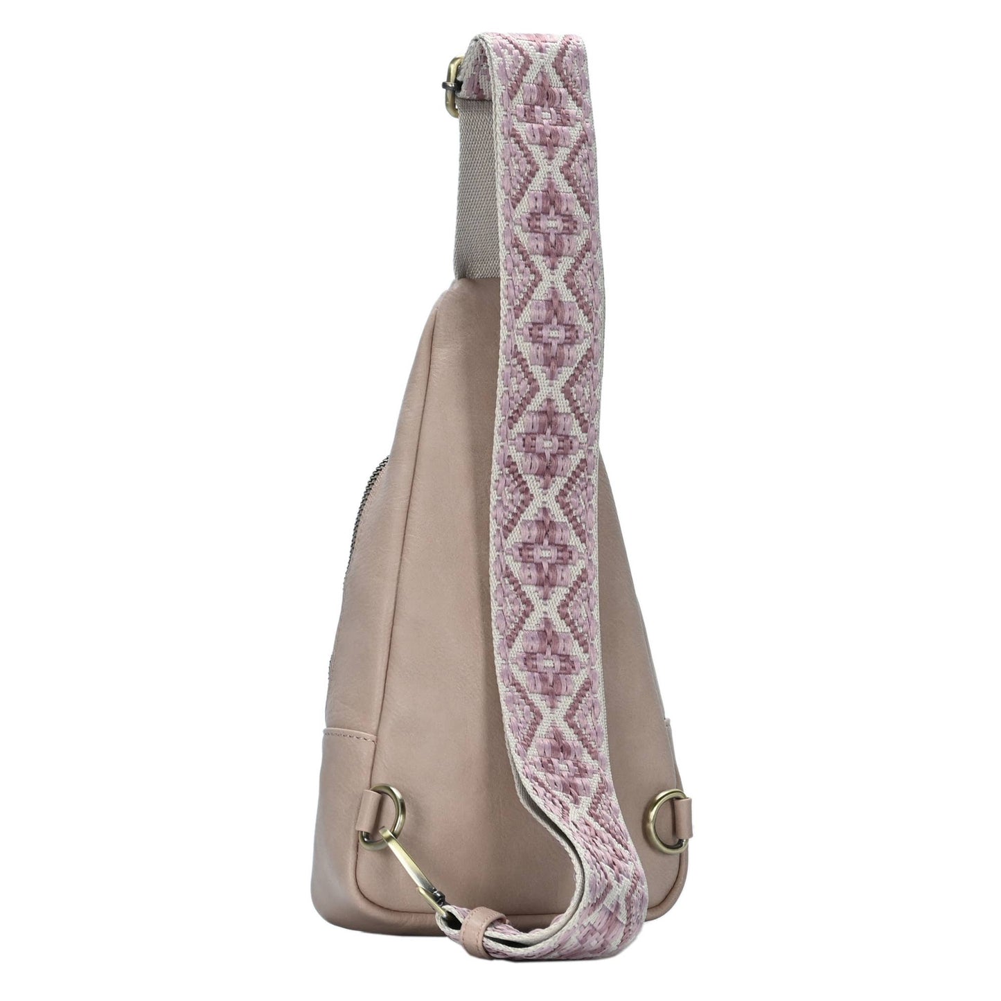 Zoey Boho Sling Bag with Guitar Strap | Tan