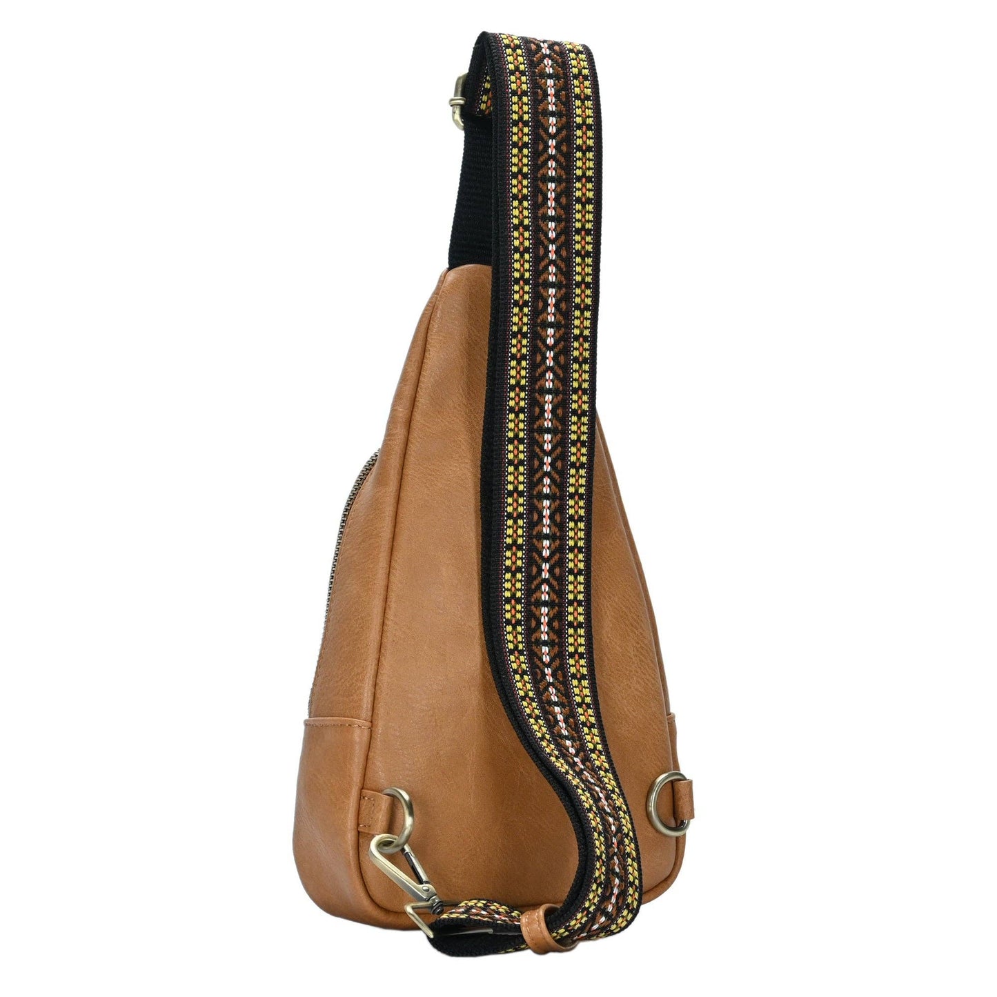 Zoey Boho Sling Bag with Guitar Strap | Tan