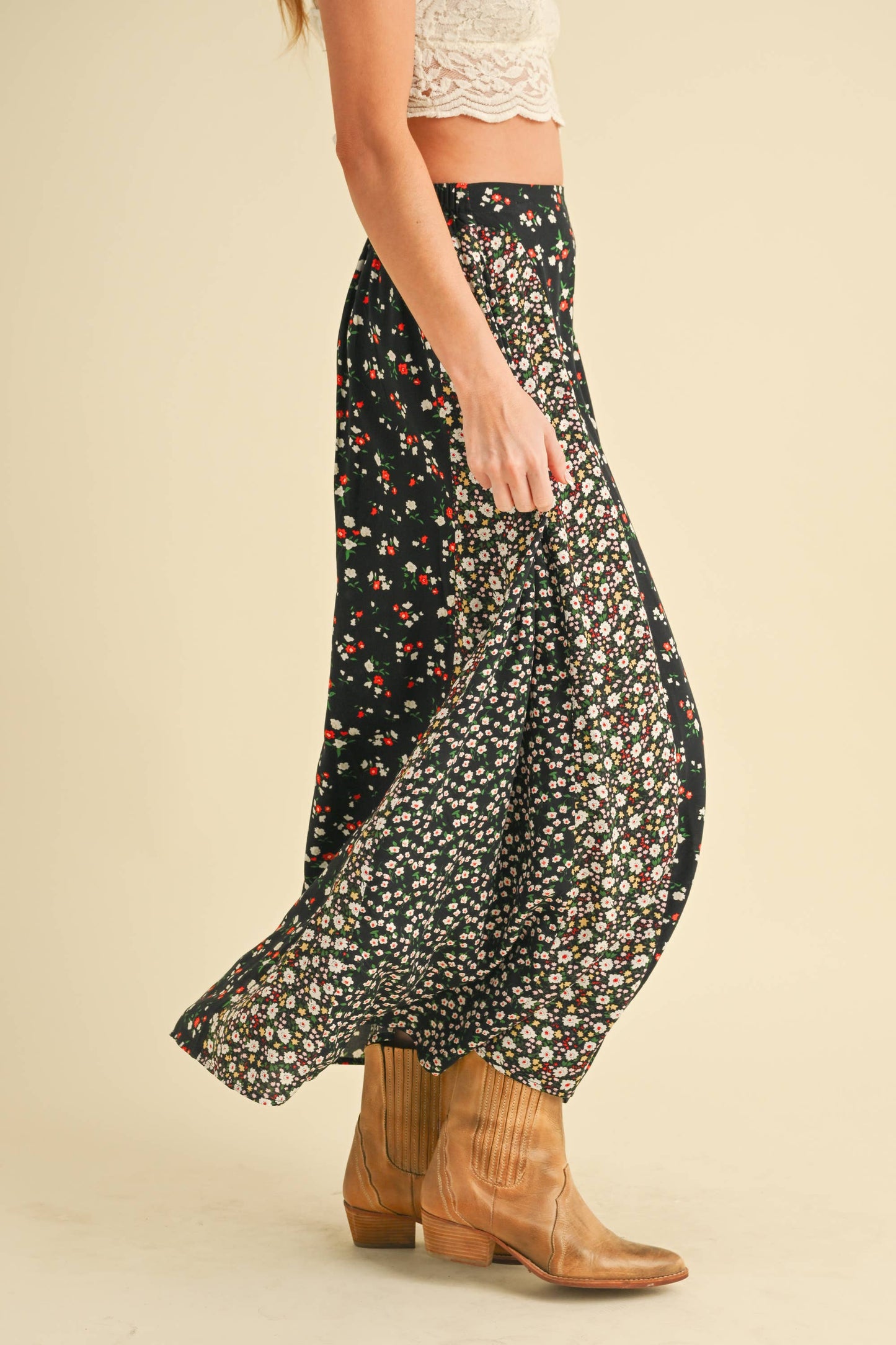 Melanie Skirt | Black Floral