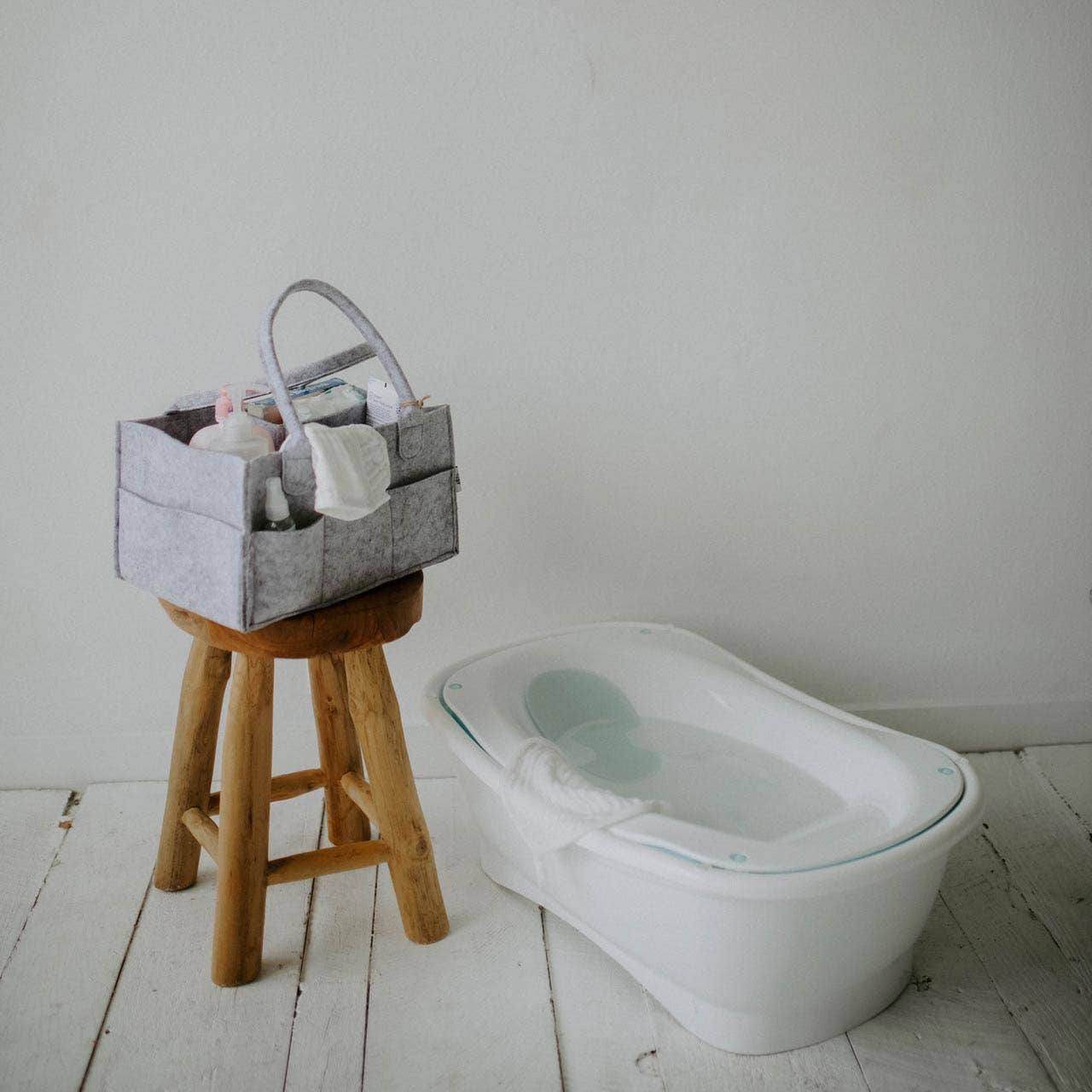 Diaper Caddy in Gray: Large (16 x 10 x 7")