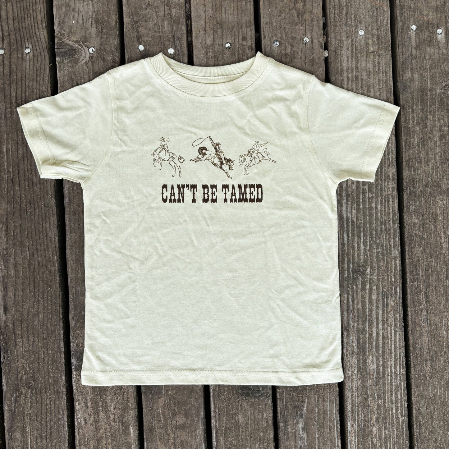 Can't Be Tamed Bucking Horse Toddler/Youth Tee | Brown