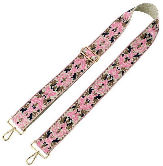 Boho Adjustable Women's Handbag Guitar Strap | Pink