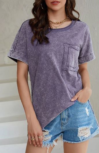 Bobbi Acid Wash Pocket Tee