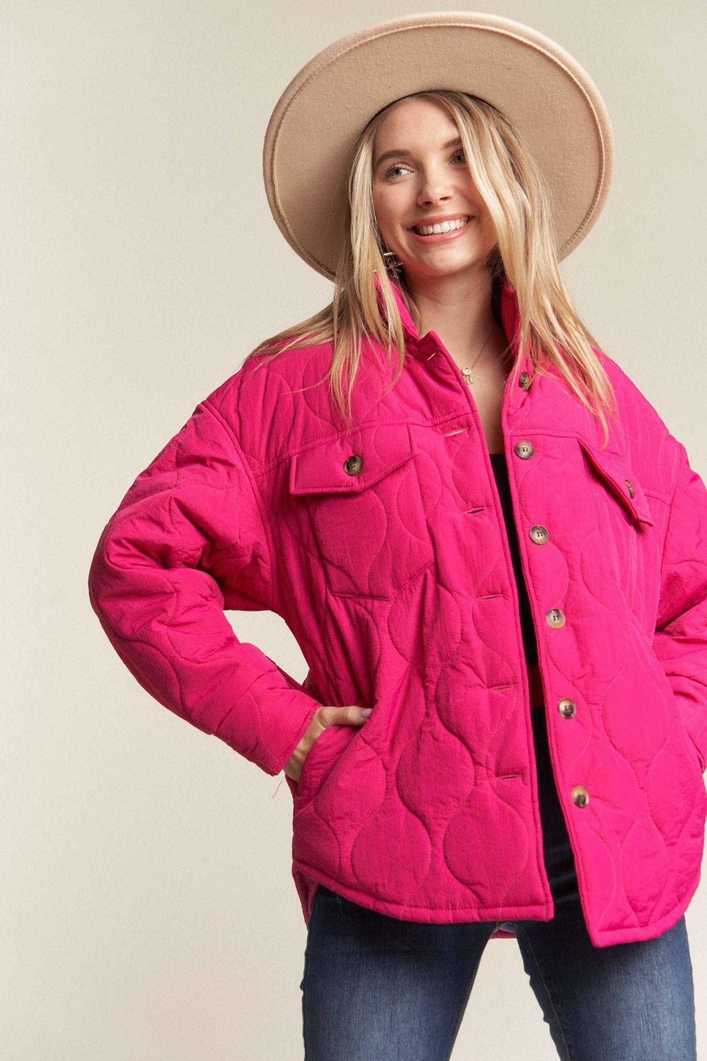 Kessa Plus Size Puffer Jacket | Light Mocha