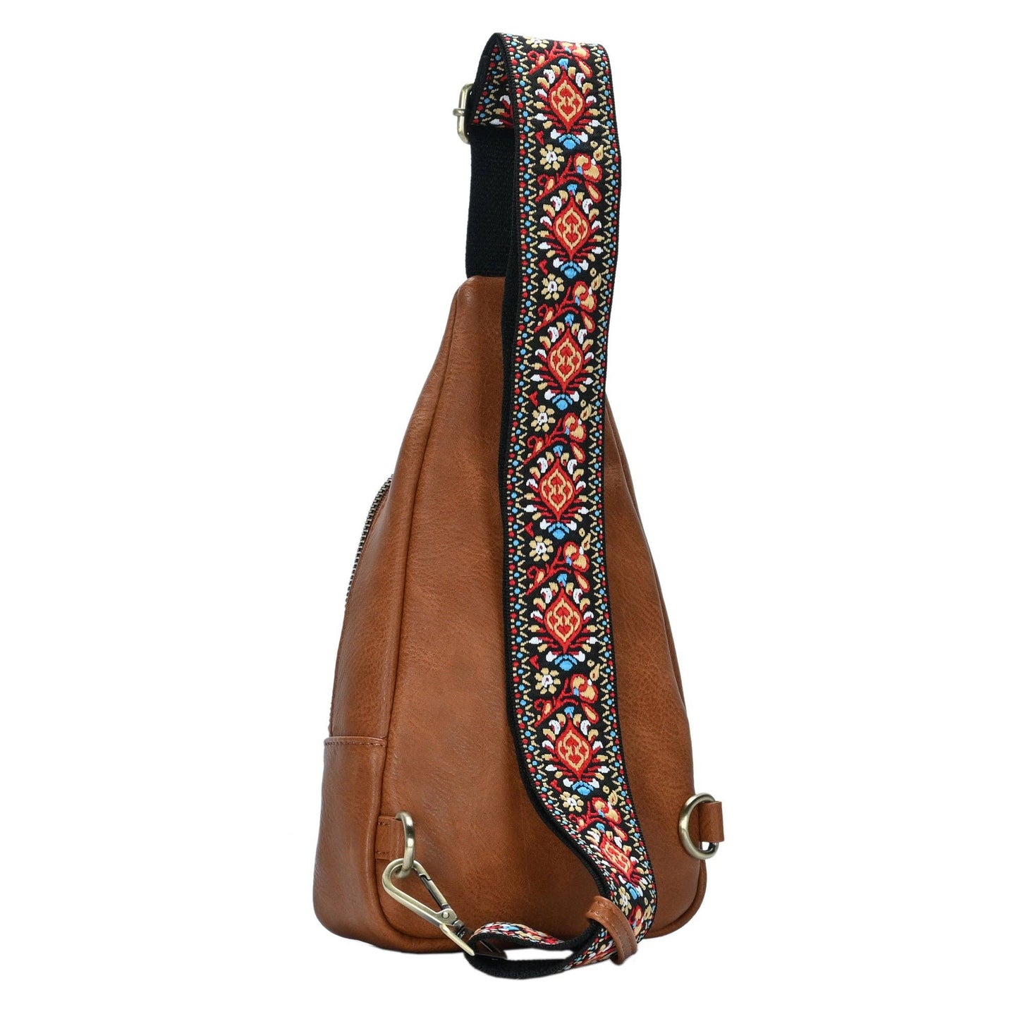 Zoey Boho Sling Bag with Guitar Strap | Tan
