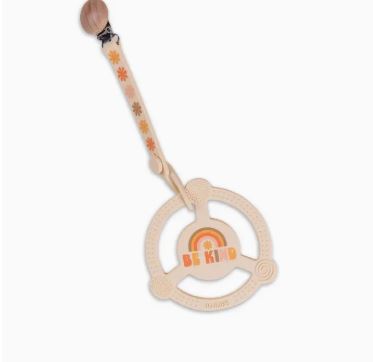 Silicone Teether Ring with Detachable Clip | Be Kind Rainbows
