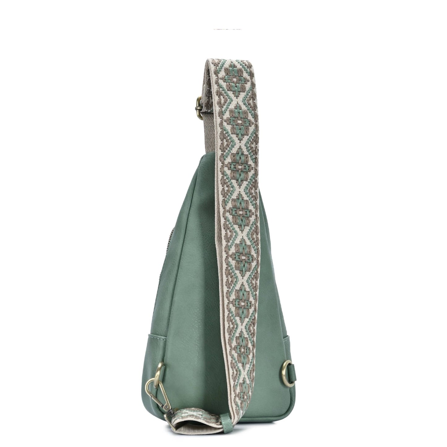 Zoey Boho Sling Bag with Guitar Strap | Green