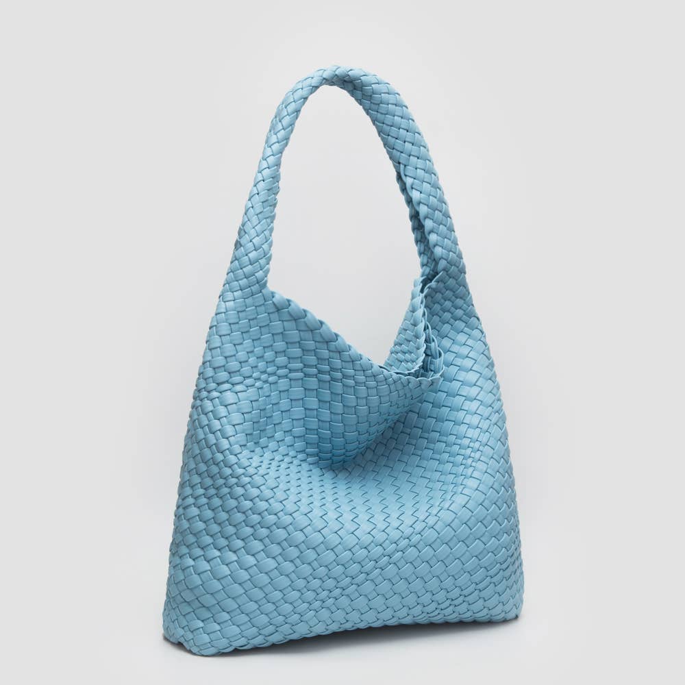 Tiara Woven Hobo Tote Bag With Pouch | Gray