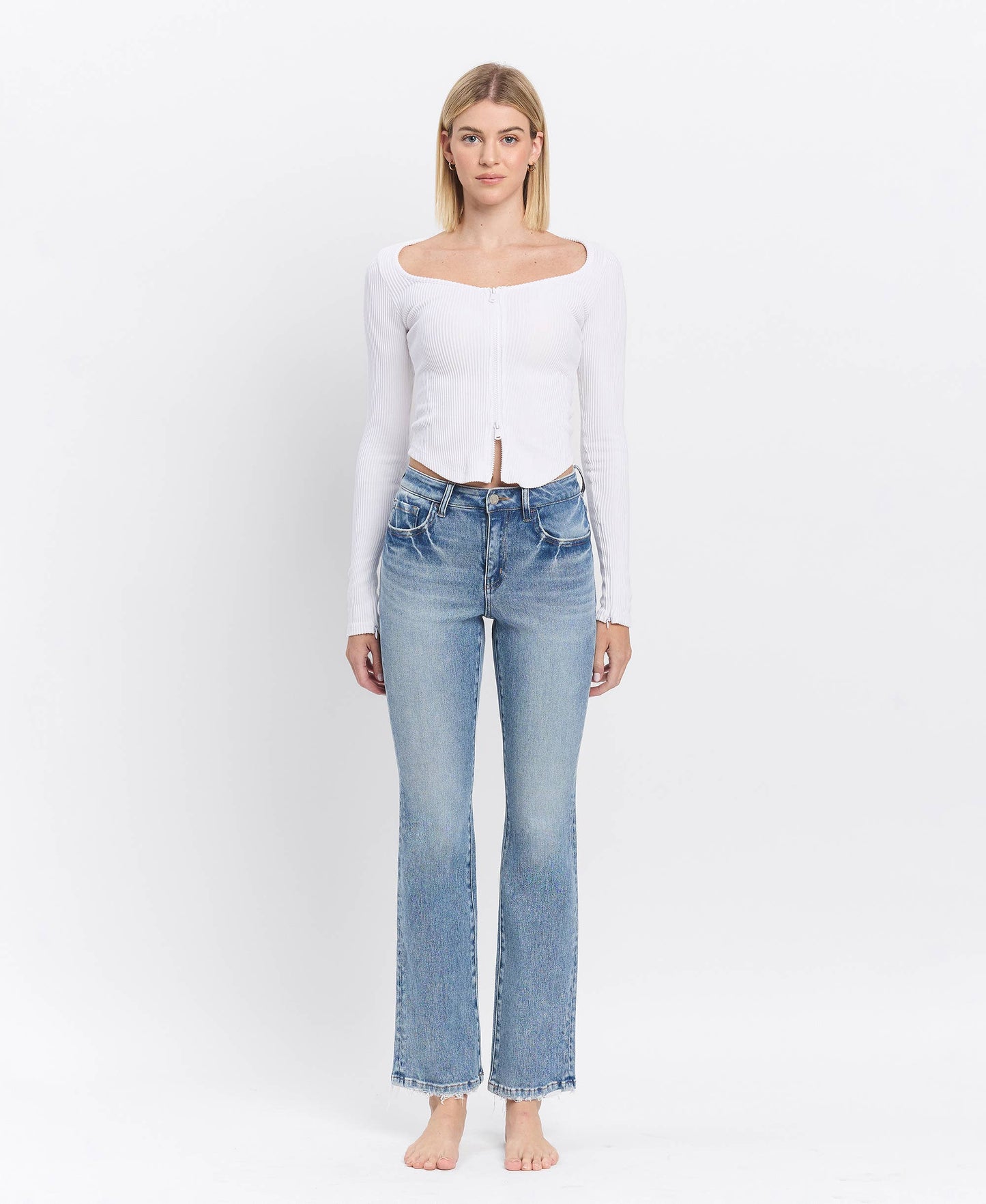 Vervet Glamour High Rise Bootcut Full Length Jeans