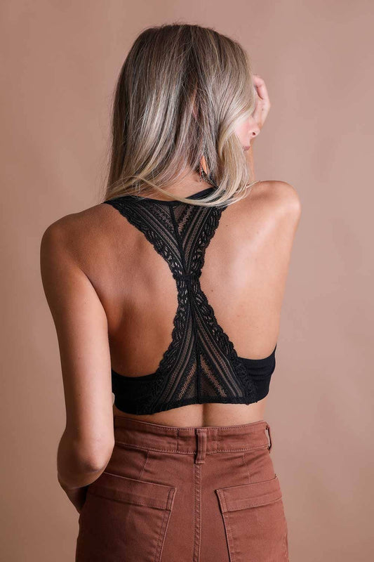 Lace Racerback Bralette | Black
