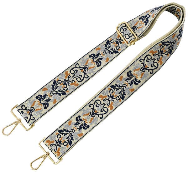 Boho Adjustable Women's Handbag Guitar Strap | White + Black