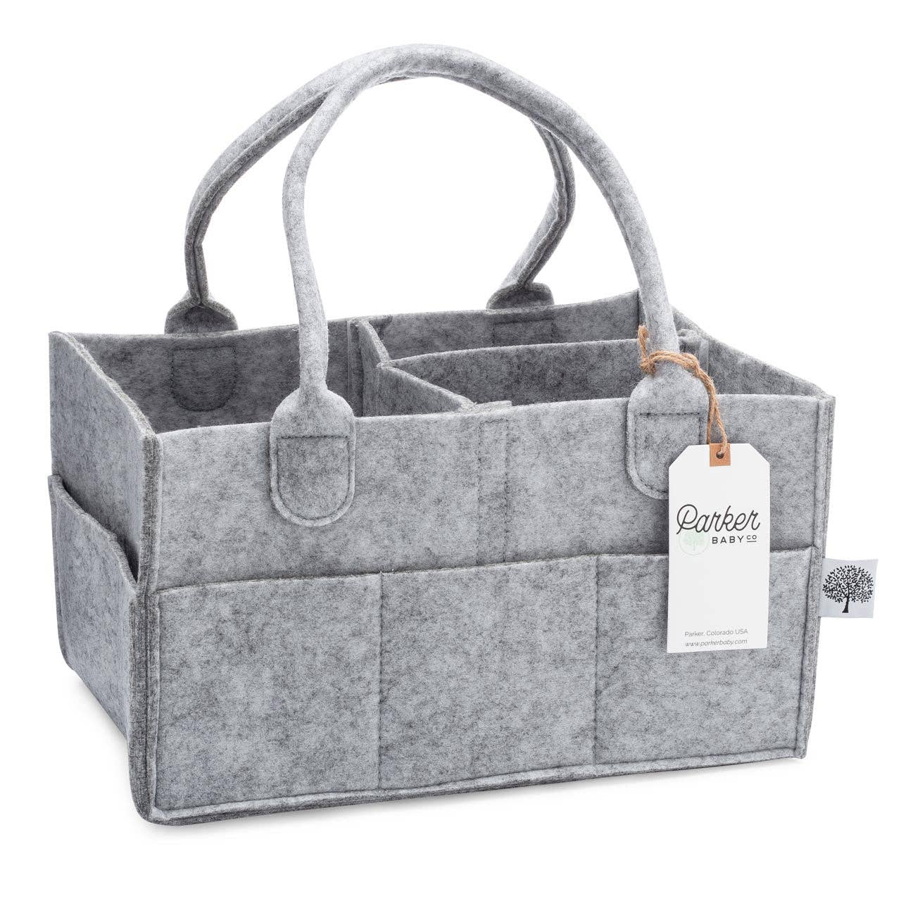 Diaper Caddy in Gray: Large (16 x 10 x 7")