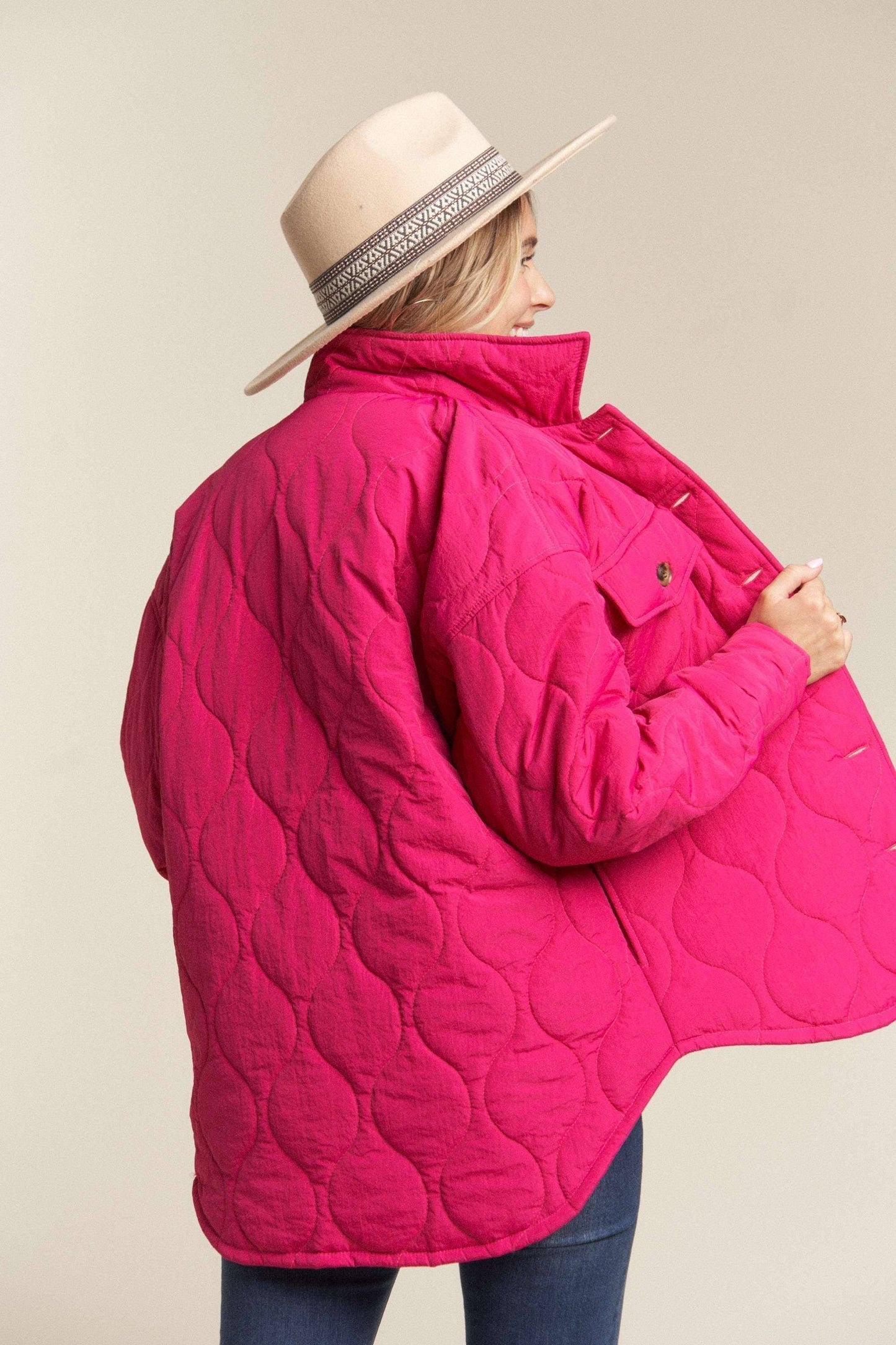 Kessa Plus Size Puffer Jacket | Light Mocha