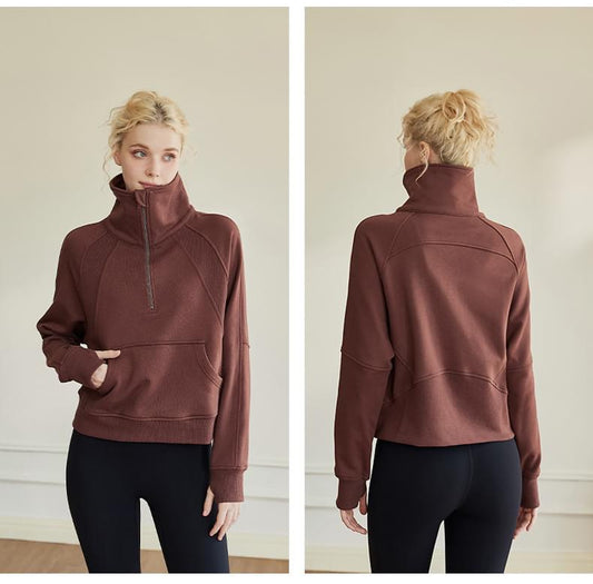 The Maeve Quarter Zip Pullover - Auburn