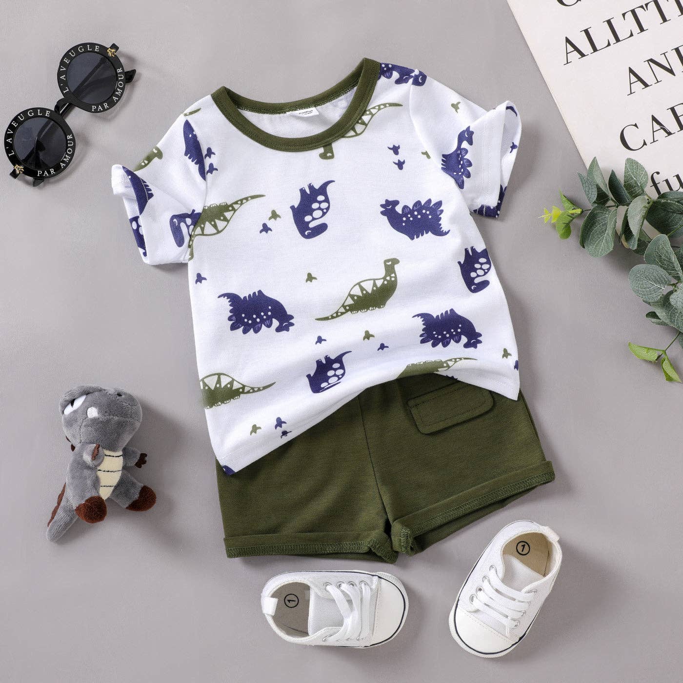 Dalton Dinosaur Tee + Shorts Set