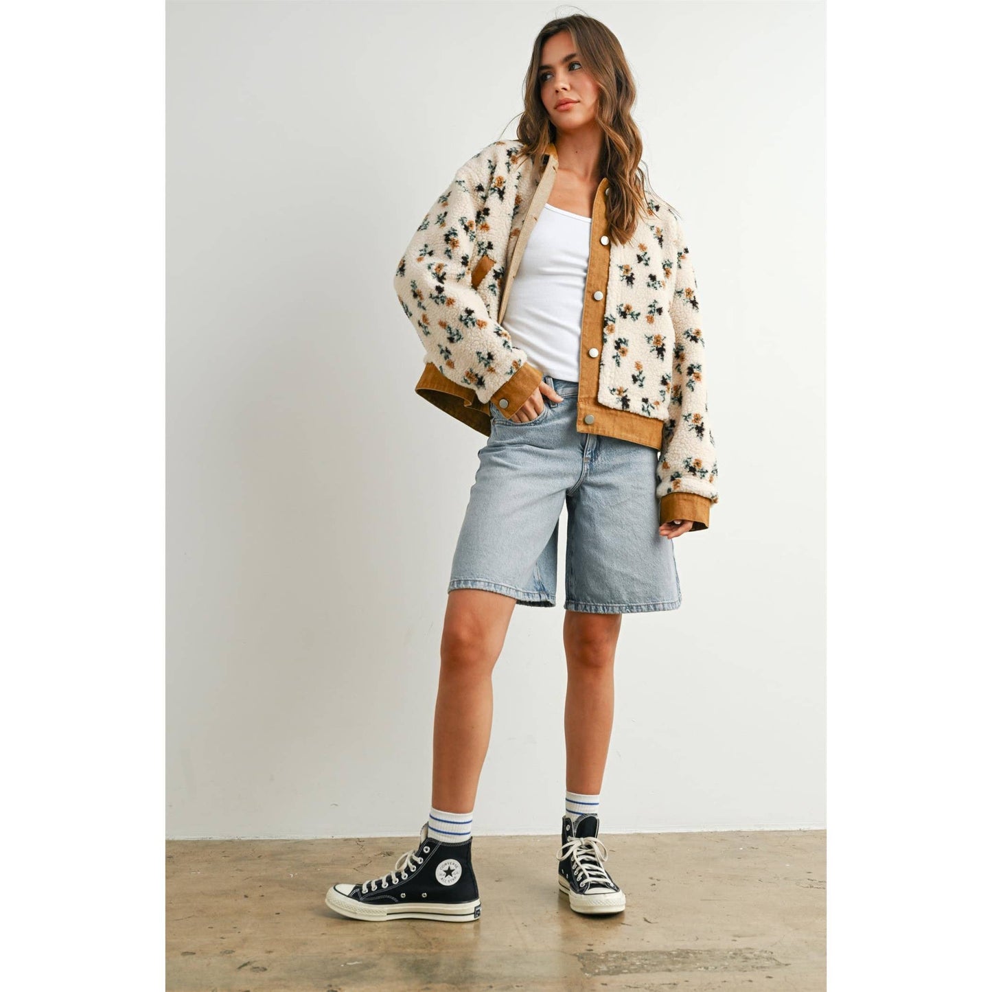 Fiona Floral Collared Button-Down Jacket