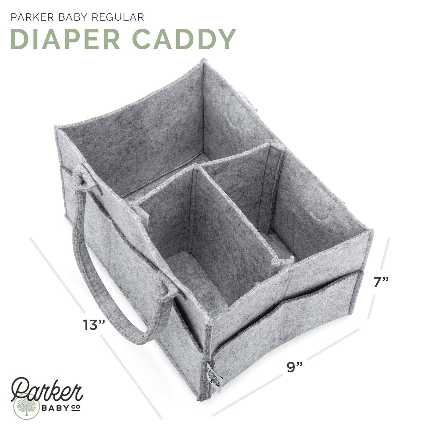 Diaper Caddy in Gray: Large (16 x 10 x 7")