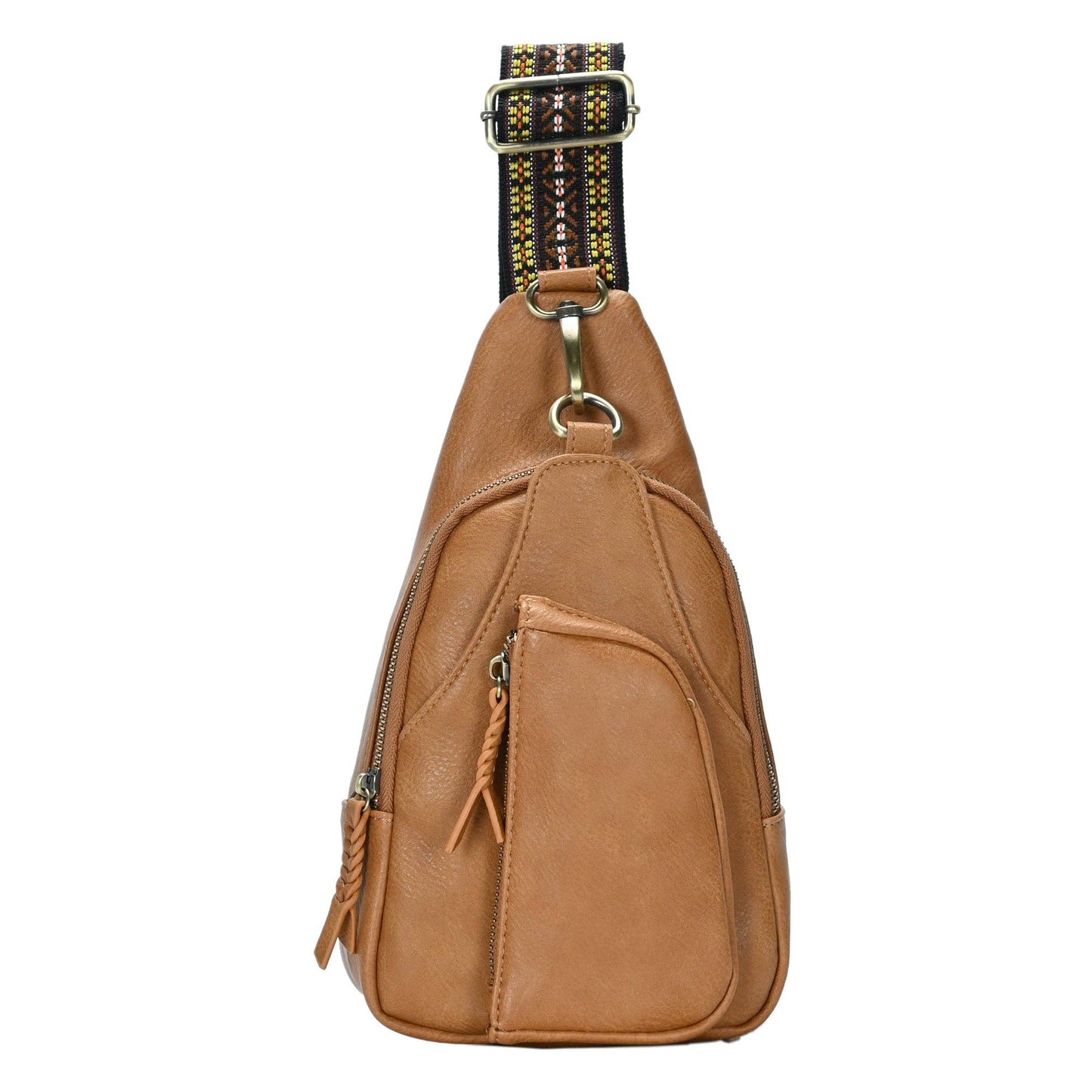 Zoey Boho Sling Bag with Guitar Strap | Tan