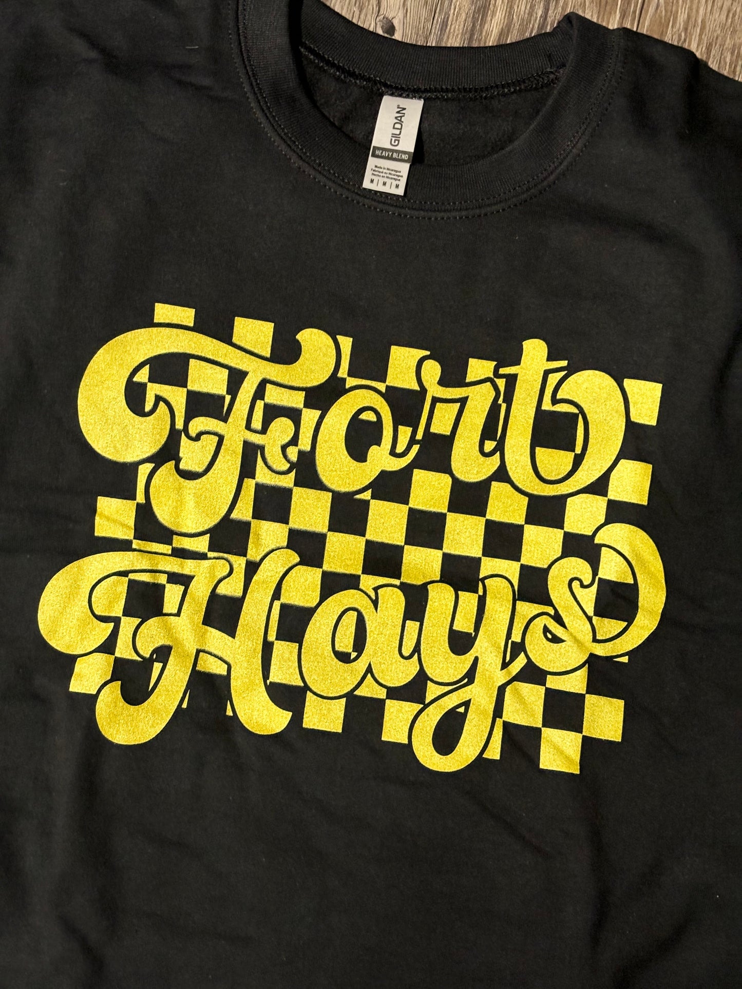 Fort Hays Vintage Checkered Sweatshirt