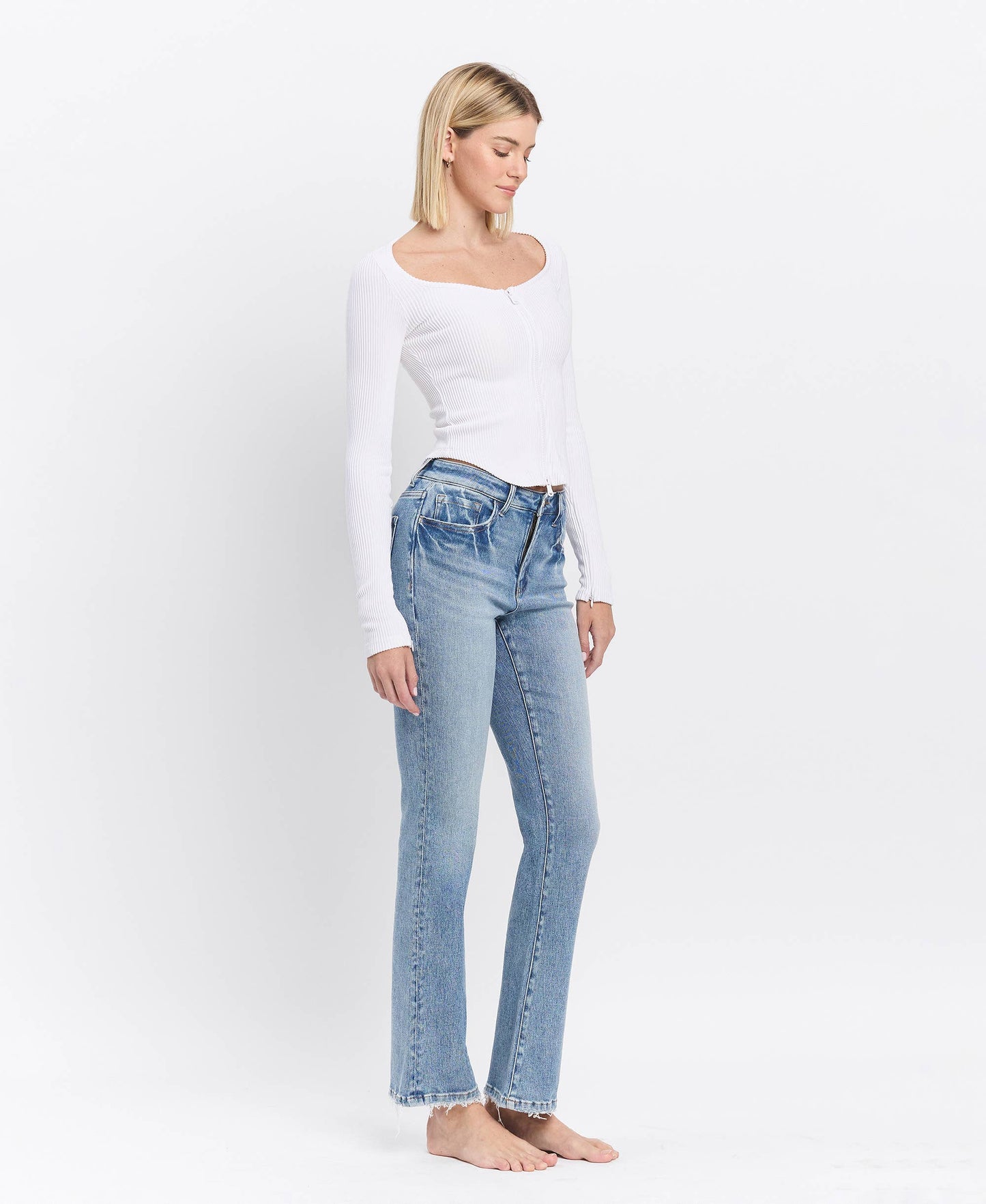 Vervet Glamour High Rise Bootcut Full Length Jeans