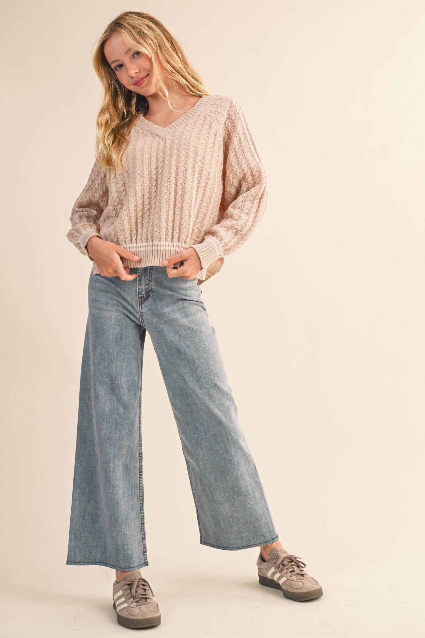 Willow Tween V-Neck Sweater