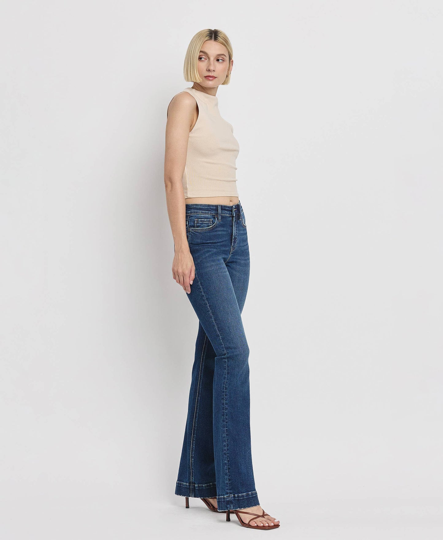 VERVET by Flying Monkey - High Rise Trouser Hem Bootcut Jeans