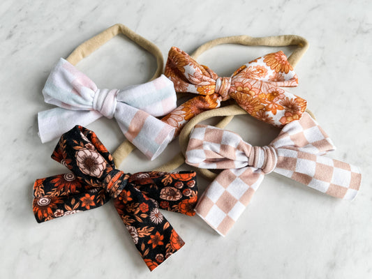 Simple Baby Bow Headbands: Pastel Plaid