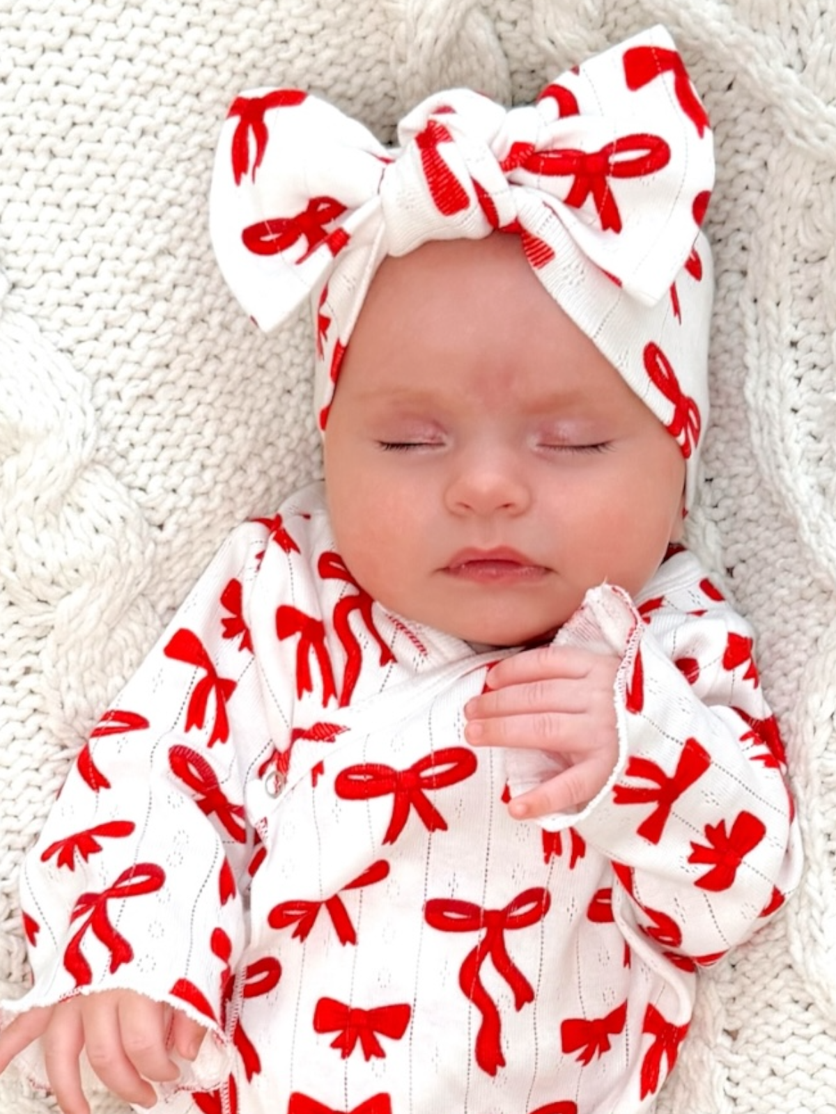 Red Bows Pointelle Bow | 0/6M