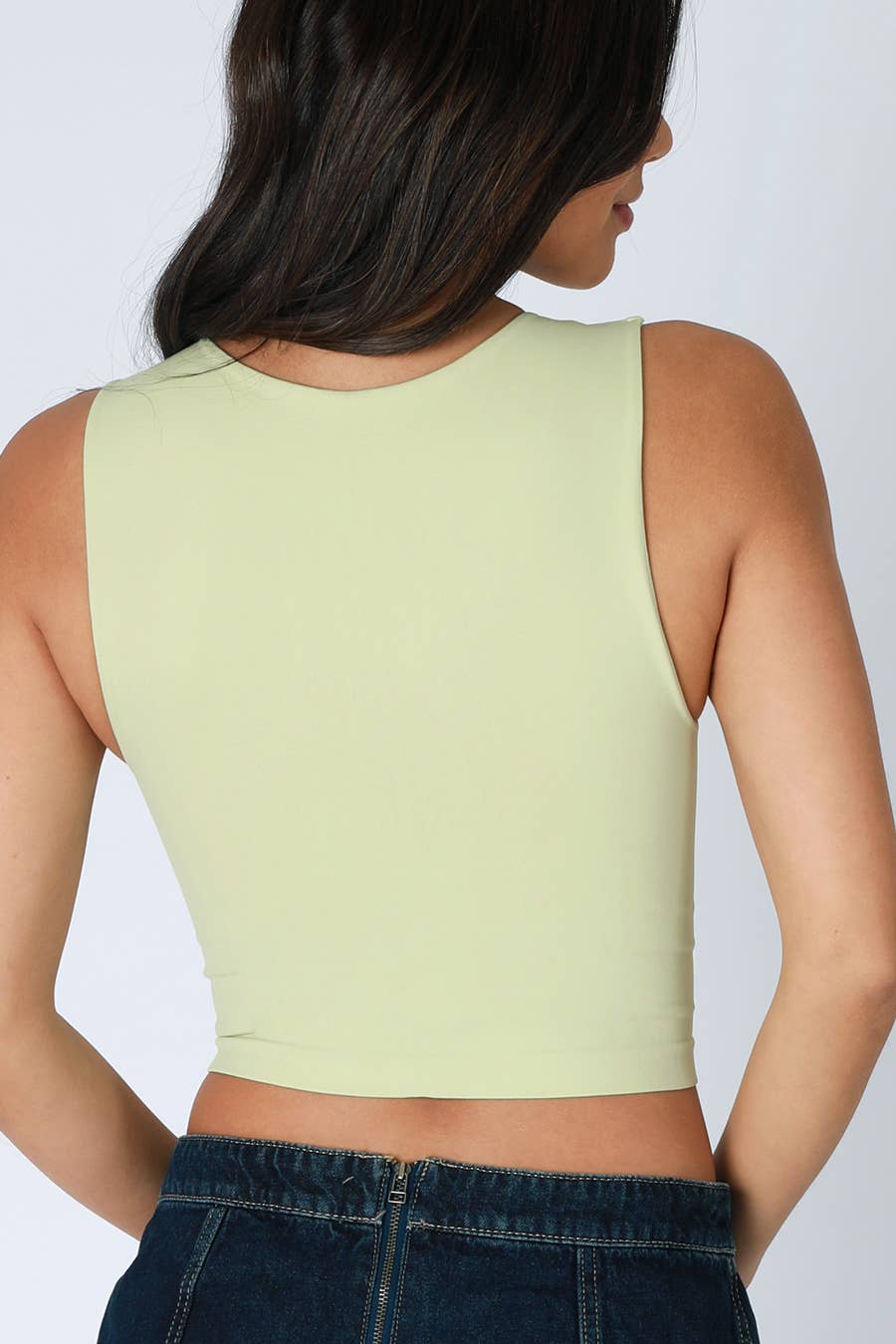 Clean Line Crew Neck Crop Top | Breezy Blue